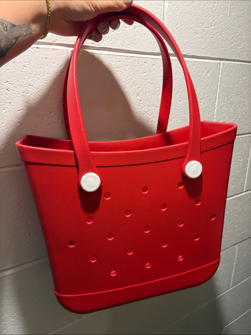 Red Everyday Tote Bag with Top Handles